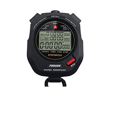 QWM Professional Timer Stopwatch Digital Sports Stopwatch with Countdown Timer 100 Lap Memory 0001 Second TimingWater ResistantMulti Functional Stopwatch for Swimming Running Training etc