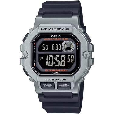 Casio WS1300H Series  Digital Watch  100 Meter Water Resistance  LED Backlight  1100 SEC Stopwatch  Tide Graph  Coundtown Timer  LED Light  Multi Function Alarms  10 Year Battery