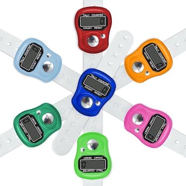Koicaxy Electronic Finger Counter 7Pack Resettable 5 Digit LCD Electronic Digital Display Finger Hand Tally Counter Counting