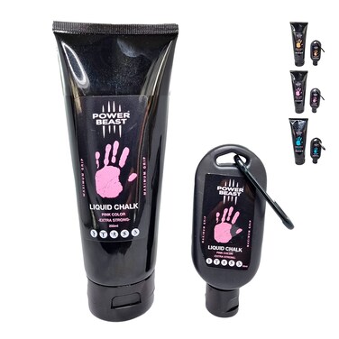 POWER BEAST Flssigkreide Farbig Magnesia fr besseren Grip Liquid Chalk Chalk Magnesia Flssig Kreide fr Crossfit zum Klettern Calisthenics Gewichtheben Poledance Tennis 50 Ml Extra