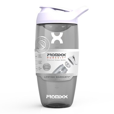 Promixx Pursuit Protein Shaker Bottle  Premium Shaker for Protein Shakes  Lifetime Durability Leakproof Odourless  700ml  24oz Arctic White