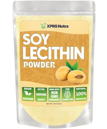 XPRS Nutra Soy Lecithin Powder  Lecithin Powder Food Grade Fat Emulsifier  Suitable for Cooking Baking and More  Vegan Friendly Soy Lecithin Powder Cooking Aid 4 oz