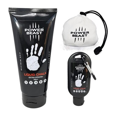 Power Beast Liquid Magnesium Pack 200 ml  50 ml  60 Gr Refillable Magnesium Chalk Liquid Chalk Gym Calisthenic Weightlifting Padel Climbing Tennis Poledance