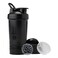 BlenderBottle Shaker Bottle with Pill Organizer and Storage for Protein Powder ProStak System 22 Ounce Midnight Black