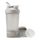BlenderBottle Shaker Bottle with Pill Organizer and Storage for Protein Powder ProStak System 22Ounce Smoke Grey