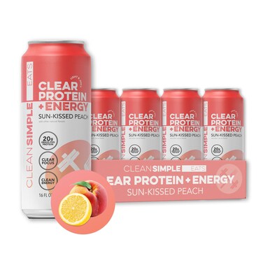 Clear Protein  Energy SunKissed Peach 16 oz Can  12 Pack
