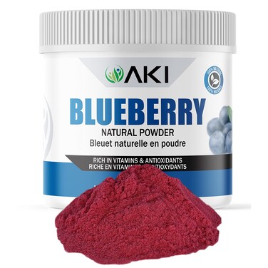 AKI Pure Dried Natural Blueberry Powder Sugar Free 529 Oz150Gr  Loaded with Vitamin C  Superfood Rich in Antioxidant  Ideal for Baking Flavoring Smoothie Yogurt Recipes with Blueberries