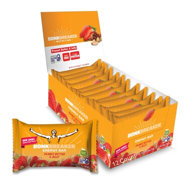 Bonk Breaker Peanut Butter  Jelly Energy Bar by  Gluten Free Dairy Free  22 Oz each 12 Bars