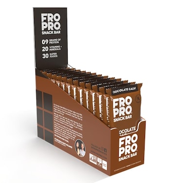 FRO PRO Plant Protein Snack Bars  Organic Plant Based Protein Bars AllNatural Gluten Dairy  Soy Free High Protein Bars with Low Calories  Cacao 12 Pack