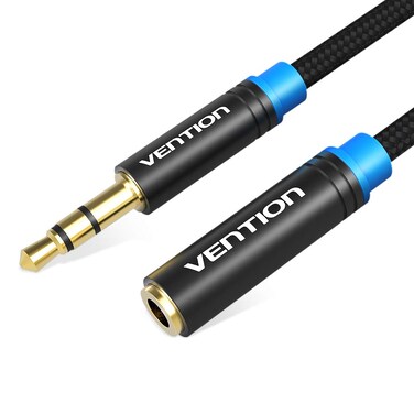 VENTION 35mm Audio cable Goldplated AUX Cord for Headphones Phone Car Stereo iPhone iPad HTC LG 3 M 35 mm Extension Black