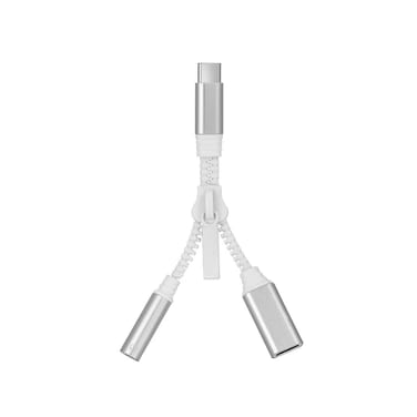 USB C to 35mm Headphone Jack Adapter USB C 30 Charging Port to Auxiliary Audio Jack highResolution DAC and Quick Charging Adapter Cable MultiFunction Connector Adapter White