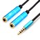 NANYI 35mm 4 Pin Male to 2x35mm 3 Pin Female Headphone Converter Head Audio Splitter Adapter Cable 3535 F
