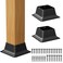 SPACEEUP Post Base 335512x26 Black Square Brackets 3 Pcs Heavy Duty Stainless Steel Post Base Cover Wood Post Anchor Deck Base Plate for Pavilion Deck Railing Support Trim Anchor