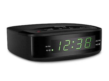 PHILIPS Radio Alarm Clocks for Bedrooms LED Display Easy Snooze Sleep Timer Alarm Clock Radio wBattery Backup Bedroom Clock Batteries not Included