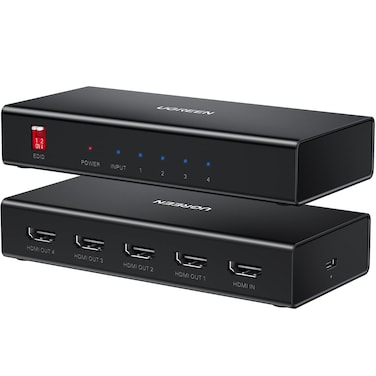 UGREEN HDMI Splitter 1 in 4 Out 4K60Hz with HDMI cable HDMI 20 Splitter Support HDCP 22 3D HDR 1 in 4 out HDMI Video Switcher Compatible with Apple TVHDTVLaptopPS543SwitchXboxDVD