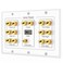 TNP Home Theater Speaker Wall Plate Outlet  71 Surround Sound Audio Distribution Panel Gold Plated Copper Banana Plug Binding Post Coupler RCA LFE Jack for Subwoofer HDMI 4K ARC Full HD 3Gang