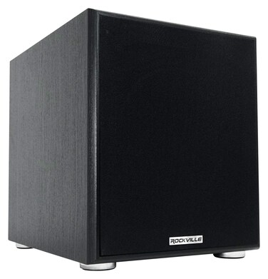 Rockville Rock Shaker 10 Inch Black 600w Powered Home Theater Subwoofer Sub