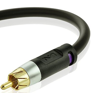 Mediabridge ULTRA Series Subwoofer Cable 15 Feet  Dual Shielded with Gold Plated RCA to RCA Connectors  Black