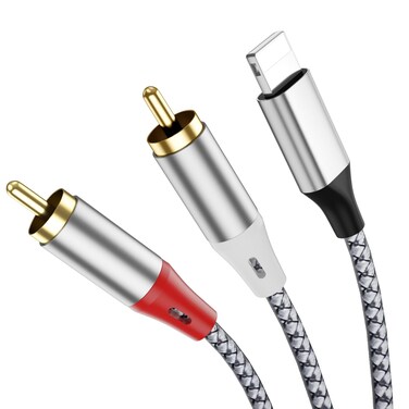Liaoan Lightning to 2 RCA Stereo Adapter Cable Lightning to 2 RCA Audio Cable Suitable for TV Computer Mobile Phone MP3 Player Speaker car Radio Tablet Amplifier Speaker etc