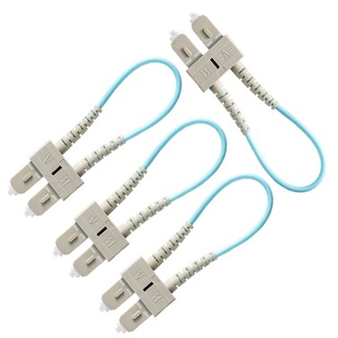 GwliUni 4 PCS OM3 Loopback Plug Tester Multimode SCUPC Fiber Optical Duplex Cable Adapter 50125