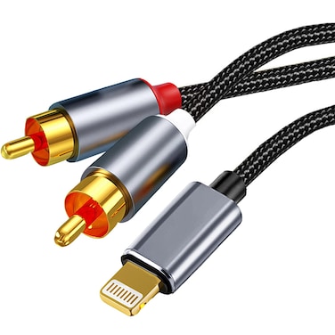 TIEDXIOY 4FT RCA Audio Cable for iPhone MFi Certified iOS to 2 RCA Aux Cable Compatible with iPhone 141312 iPad iPod RCA Stero Cable for Spearker SubwooferCar Amplifiers Home Theater