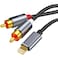 TIEDXIOY 4FT RCA Audio Cable for iPhone MFi Certified iOS to 2 RCA Aux Cable Compatible with iPhone 141312 iPad iPod RCA Stero Cable for Spearker SubwooferCar Amplifiers Home Theater