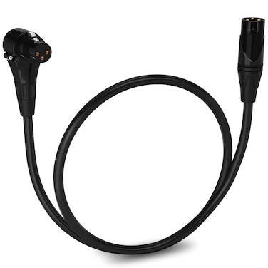 LyxPro 05m Right Angle XLR Female to XLR Male Microphone Cable for Professional Microphones Connecting to Camcorders  DSLR Video Cameras  Black