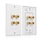 Cable Matters 2Pack Speaker Wire Wall Plate Speaker Wall Plate Banana Plug Wall Plate for 2 Speakers in White