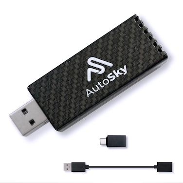 AutoSky Wireless CarPlay Adapter 2023 Pro Extra Edition  Fast and Compact Wireless CarPlay Adapter Factory Wired CarPlay Cars  USBA Extender  USBC Adapter  Wired CarPlay Required