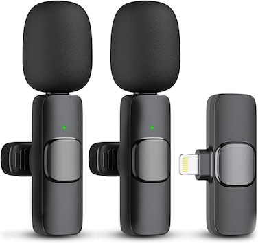 Houmt Microphone for iPhone  Wireless Lavalier Microphone for iPhone iPad  24G Ultra Low Delay  iPhone Mini Microphone  iPhone Microphone for Video Recording Interview Vlog 2 in 1