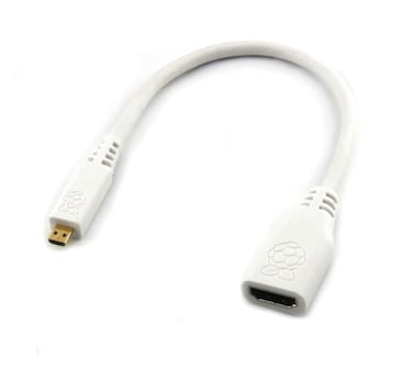 sb components Official Raspberry Pi Micro HDMI to HDMIA Cable 235mm Micro HDMI Cable with HDR Support for Raspberry Pi 4 RPI4