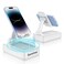 Cell Phone Stand with Wireless Bluetooth Speaker Adjustable HD Surround Sound Cell Phone Speaker AntiSlip Phone Holder for Desk Compatible with Any Smartphones Suitable for IndoorOutdoor White