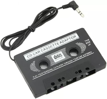 LIWEARE Car Audio Cassette Adapter 35mm Auxillary Cable Cassette Receiver Stereo Audio Tape Converter Wireless Cassette Tape for Phone MP3 CD MD Player Jack AUX Plug Cable