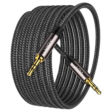 VIOY Aux Cable 20 ft Copper Shell HiFi Sound 35 mm Male to Male Braided Auxiliary Cord Compatible with Headphone Smartphone HomeCar Stereo Speaker Echo  More