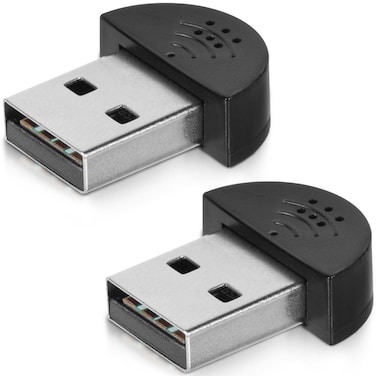 KISEER 2 Pcs USB 20 Mini Microphone LaptopDesktop PC Plug and Play for Skype MSN Yahoo Recording YouTube Google Voice Search and Games
