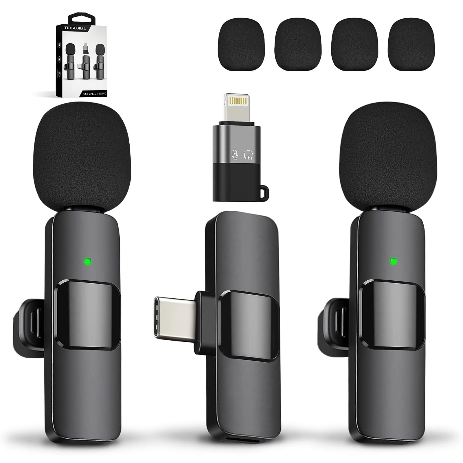tutglobal Tutglobal Mini Wireless Lavalier Microphone lightning