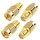 TengKo SMA Male Plug to RPSMA Female RF Straight Connector Gold Plating Adapter 4 PCS
