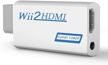 GOGOSHOP Wii to HDMI Converter Wii to HDMI Adapter 1080P 720P Output Video Audio Adapter HDMI Converter with 35mm Audio JackHDMI Output Supports All Wii Display Modes  White