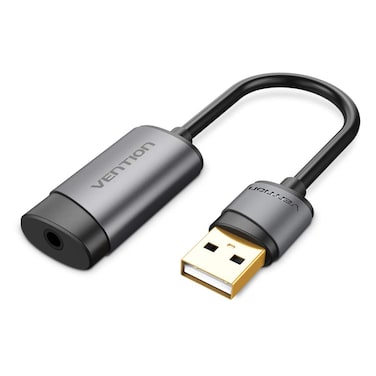 VENTION USB Sound Card External Sound Card  USB to 35mm Jack Audio Adapter with Noise Reduction Chip Stereo Sound Card Headphone or Mic Converter Compatible with PS5 PS4 Laptop PC2 in 1 jack