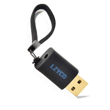 LZYCO USB to Audio Jack Adapter External Stereo Sound Card USB to Headphone Audio Jack Adapter with One 35mm Aux TRRS Jack for Integrated Audio Out  Microphone in Do Not Work for TV or Car Black
