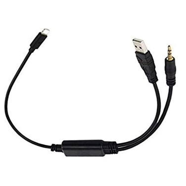 Qkansiw Auxillary Adapter AUX Input Connector Car Audio Stereo 35mm USB Interface Compatible for BMW Y Cable Support for iPhone 88 Plus