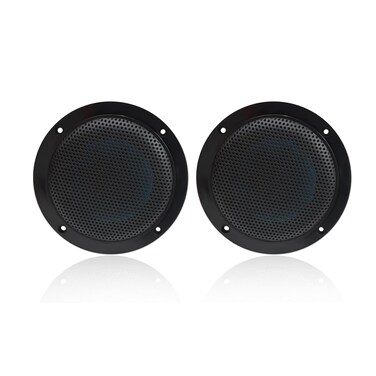 Herdio 4 Inches Waterproof Marine Ceiling Flush Wall Mount Speakers with 160 Watts Power Handling for Kitchen Bathroom Boat Car Motorcycle Cloth Surround and Low Profile Design  1 Pair Black