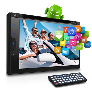 Pyle Car Stereo Receiver System  Double DIN Android Touch Screen Digital LCD Monitor with Backup Cam USB Bluetooth  GPS Navigation  CD DVD Player Play MP3 AM FM Radio with Remote  PLDAND697