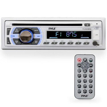 Pyle Boat Bluetooth Marine Stereo Receiver  Marine Head Unit Din Single Stereo Speaker Receiver  Wireless Music StreamingHandsFree CallingCD PlayerMP3USBAUXmarine AM FM Radio PLCD43MRB