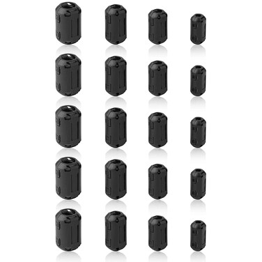 JIAKAI Ferrite Ring Core Black RFI EMI Noise Suppressor Cable Clip20Pcs