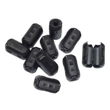 Topnisus Pack of 10 Clipon Ferrite Core Ring Bead AntiInterference HighFrequency Filter RFI EMI Noise Suppressor Cable Clip 13mm Inner Diameter