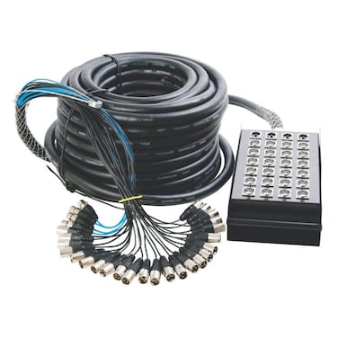 OnStage 24 x 4 XLR Stage Snake Black 100 Foot SNK244100V2