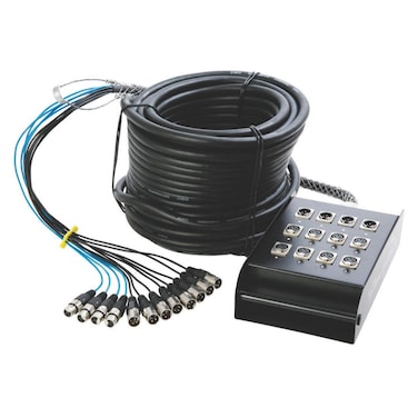 OnStage 8 x 4 XLR Stage Snake Black 100 Foot SNK84100V2