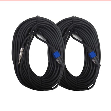 Seismic Audio Seismic Audio  SASPT141002Pack  Pair of 100 Foot Speakon to 14 PA DJ Speaker Cable  2 Conductor  14 Guage