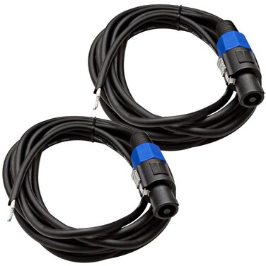Seismic Audio SPRW15Pair 15Feet Raw Wire to Speakon Speaker Cable 16 Guage PADJHome Audio